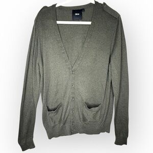 Olive Green Button-Up Cardigan